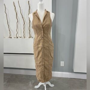 Anthropologie Tan Midi Dress